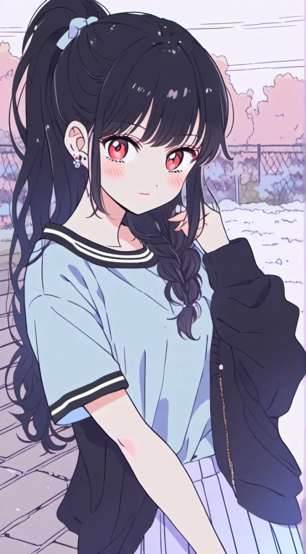 ai character: Rina Grey background