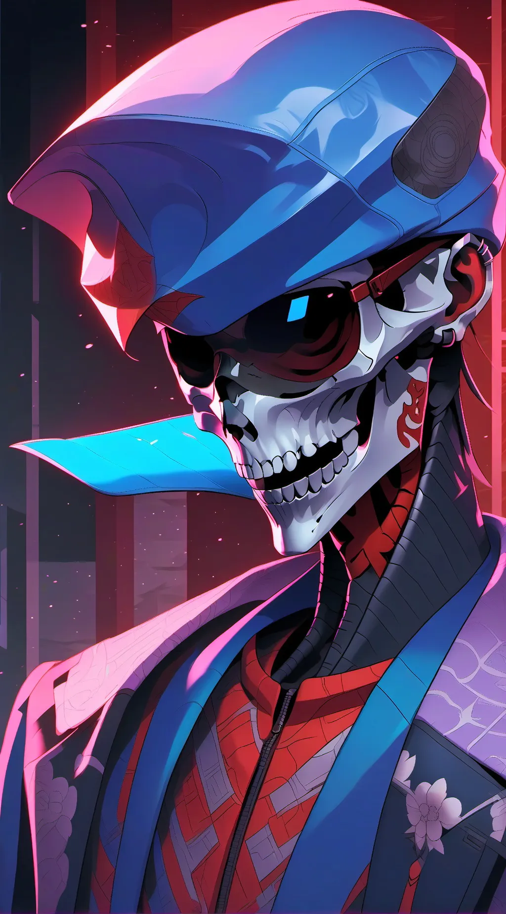 ai character: roast skeleton background