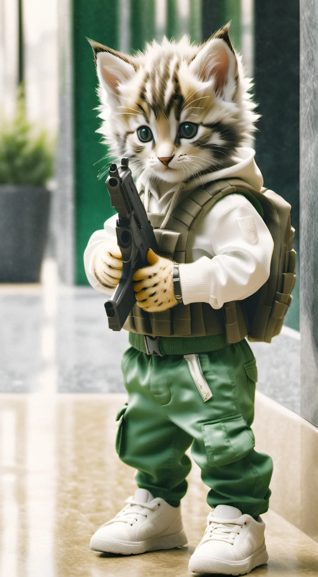 ai character: Robbery kitten  background