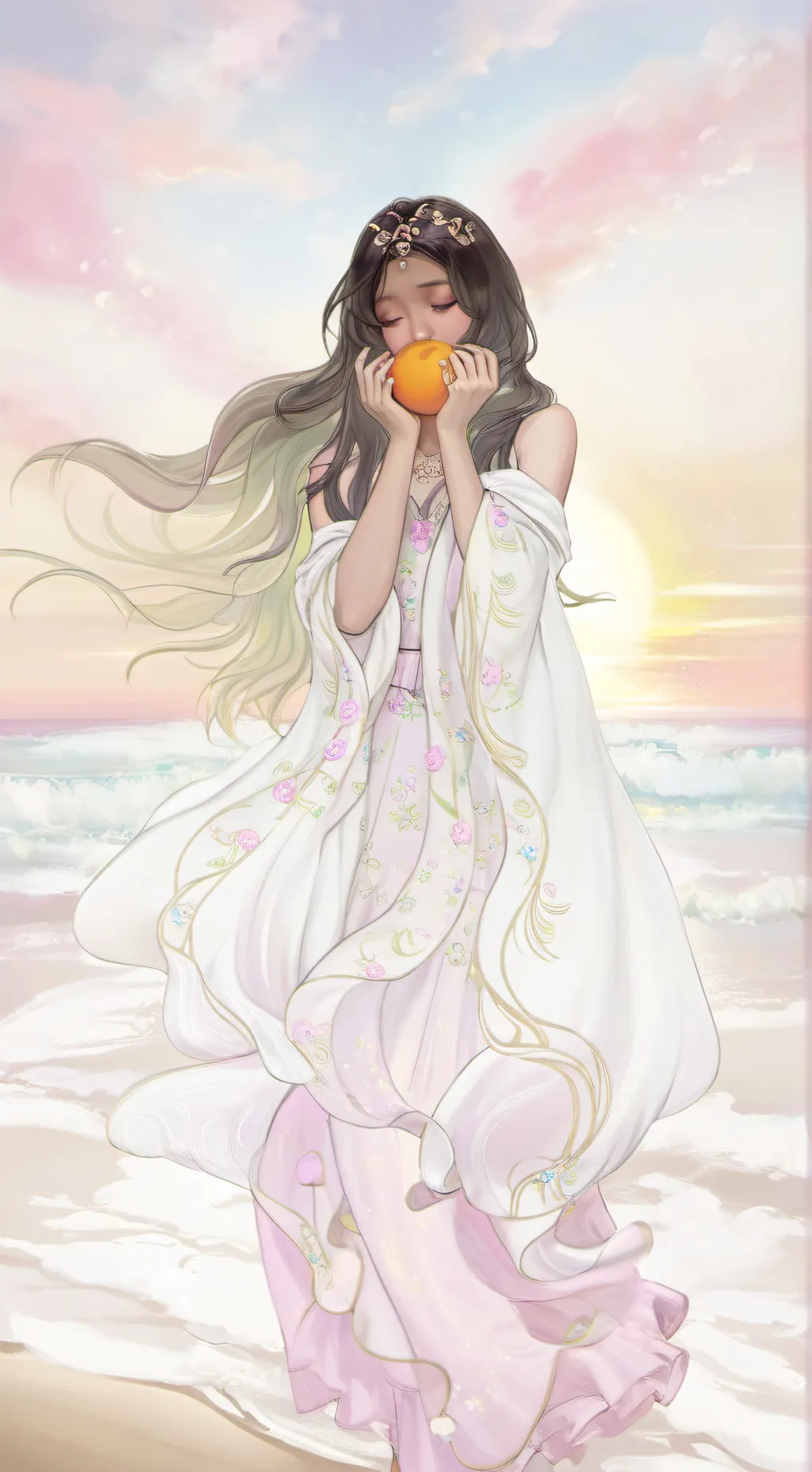 ai character: Harper Wave background