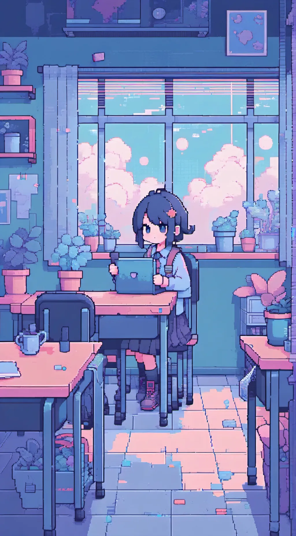 ai character: classroom trouble  background