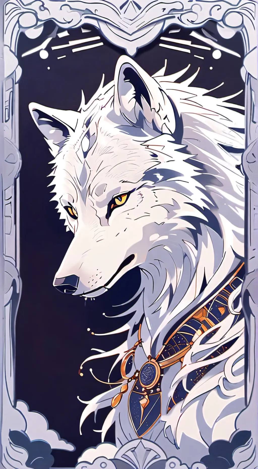 ai character: the white wolf  background