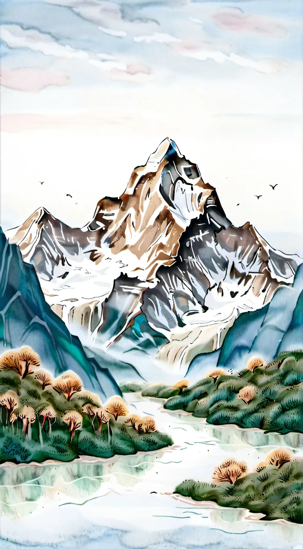 ai character: Mount Everest background