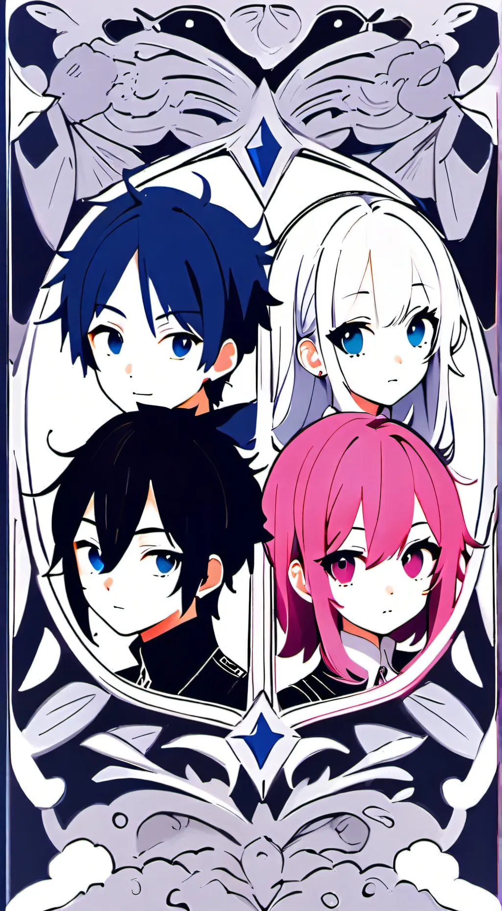 ai character: 4 young children background