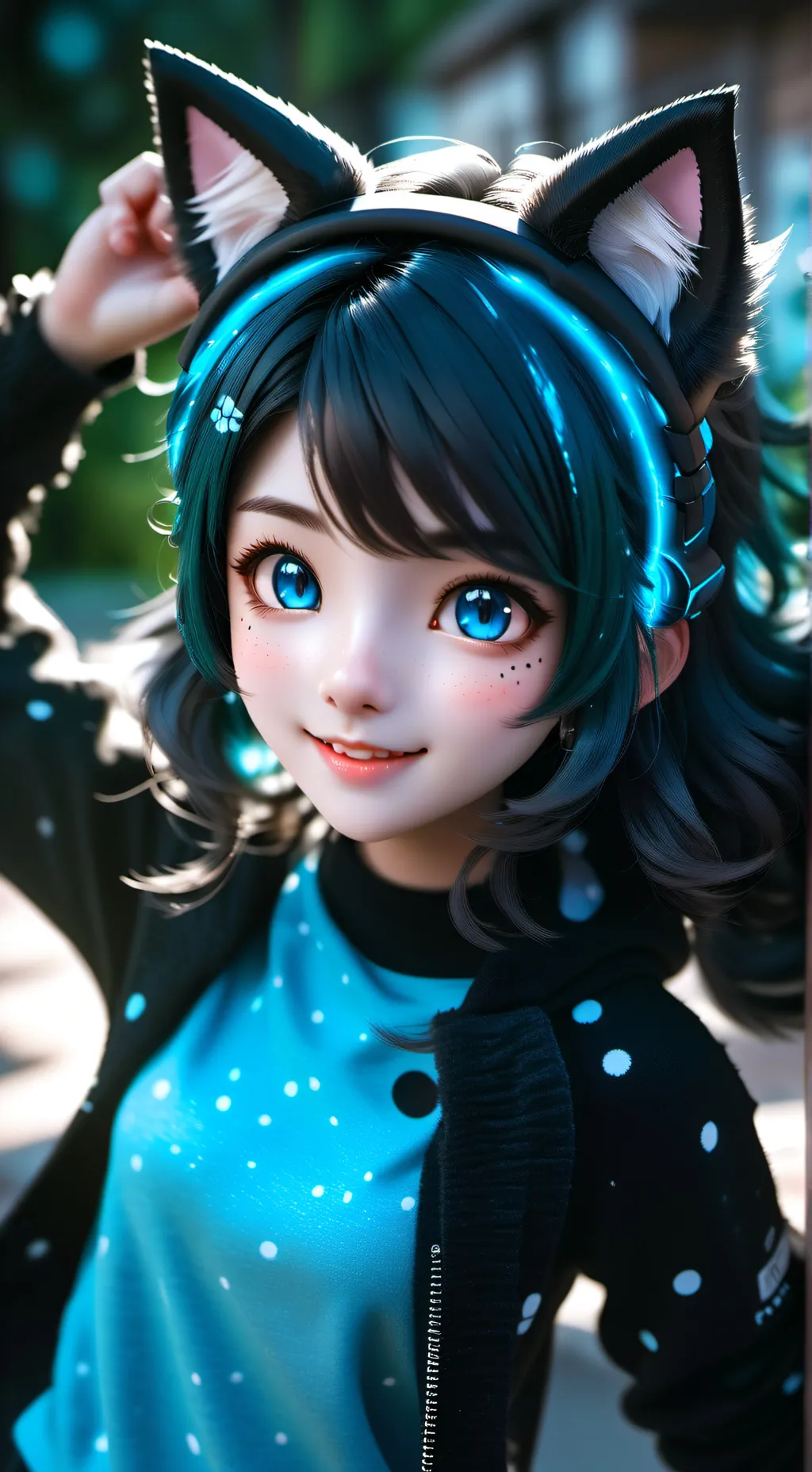 ai character: Spot the Dalmatian Catgirl background