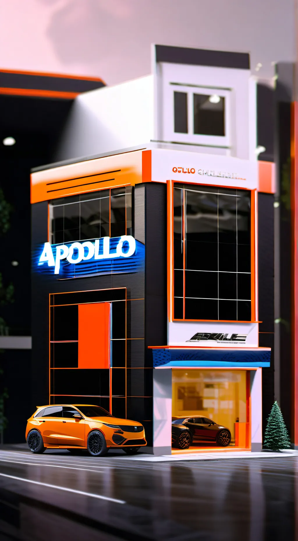 ai character: Apollo dealership  background