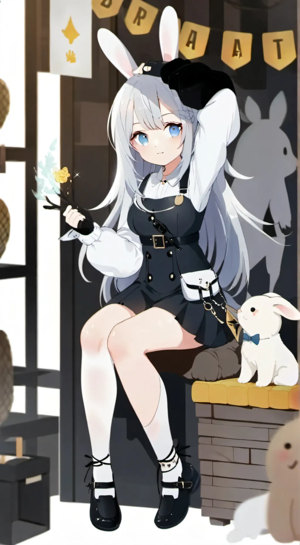 ai character: Scared bunny background