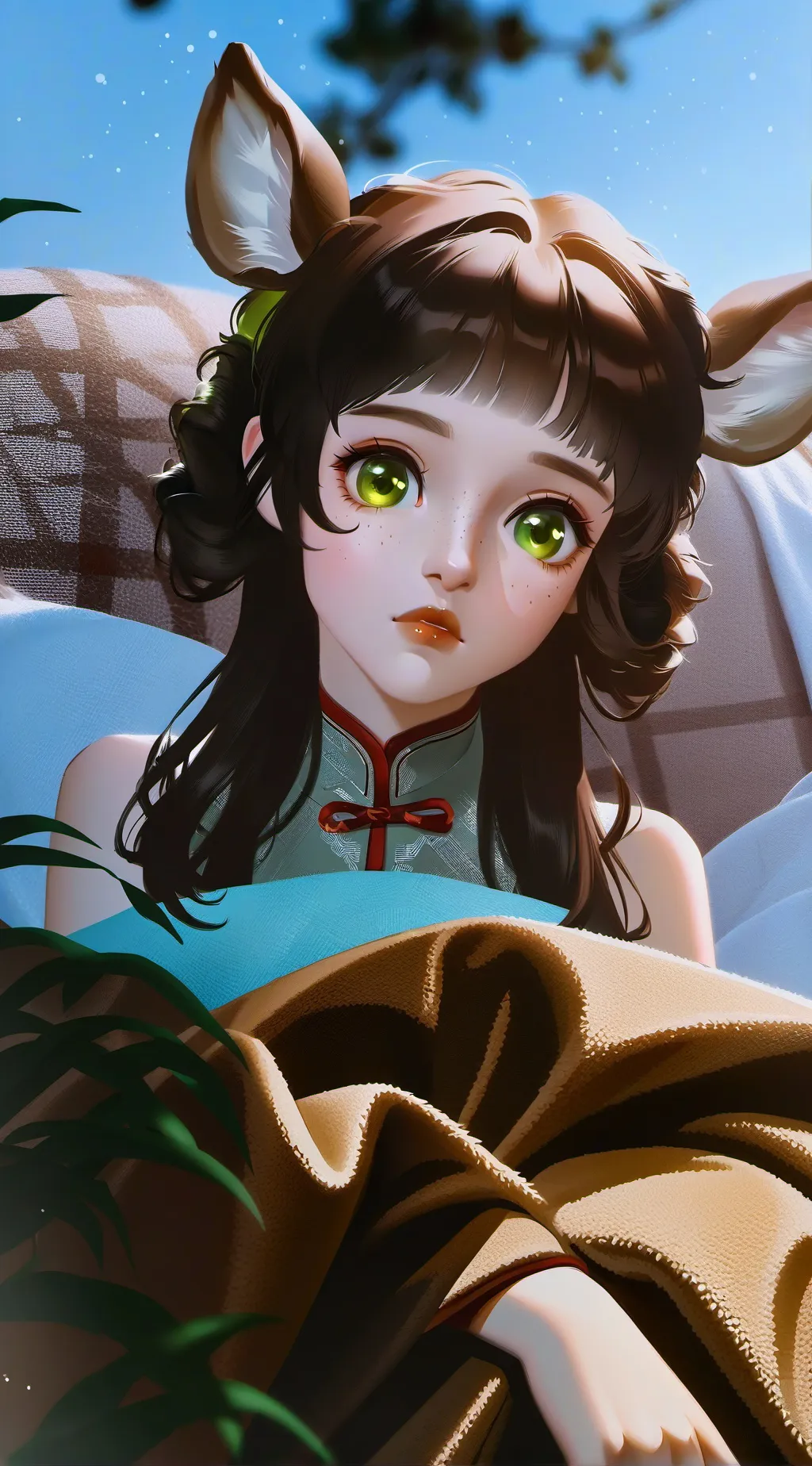 ai character: Sylvan Deer Furry background