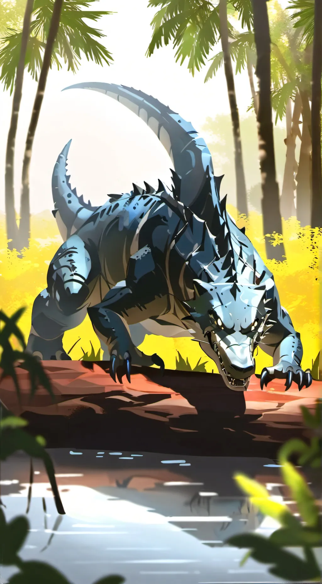 ai character: MHA croc encounter background