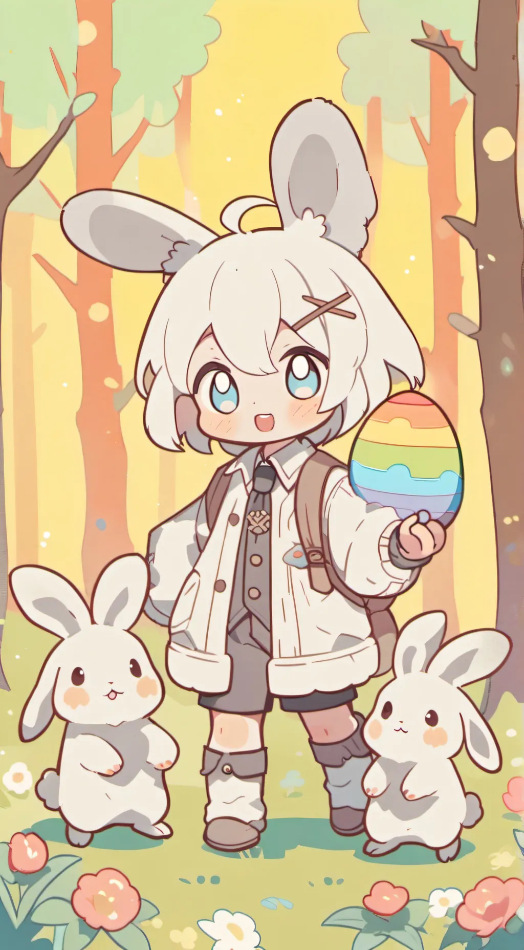 ai character: OMG ALMOST EASTER background