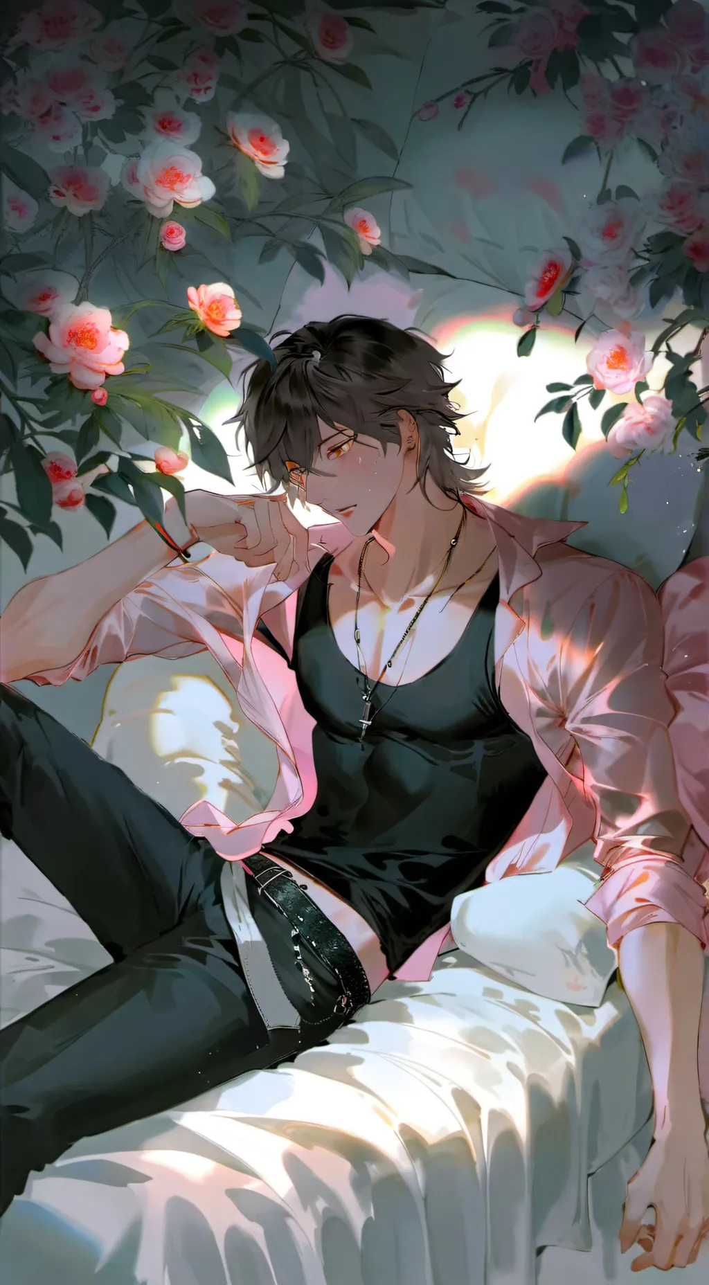 ai character: 𝗞𝘂𝗿𝗼𝗺𝗶 (◣_◢) background