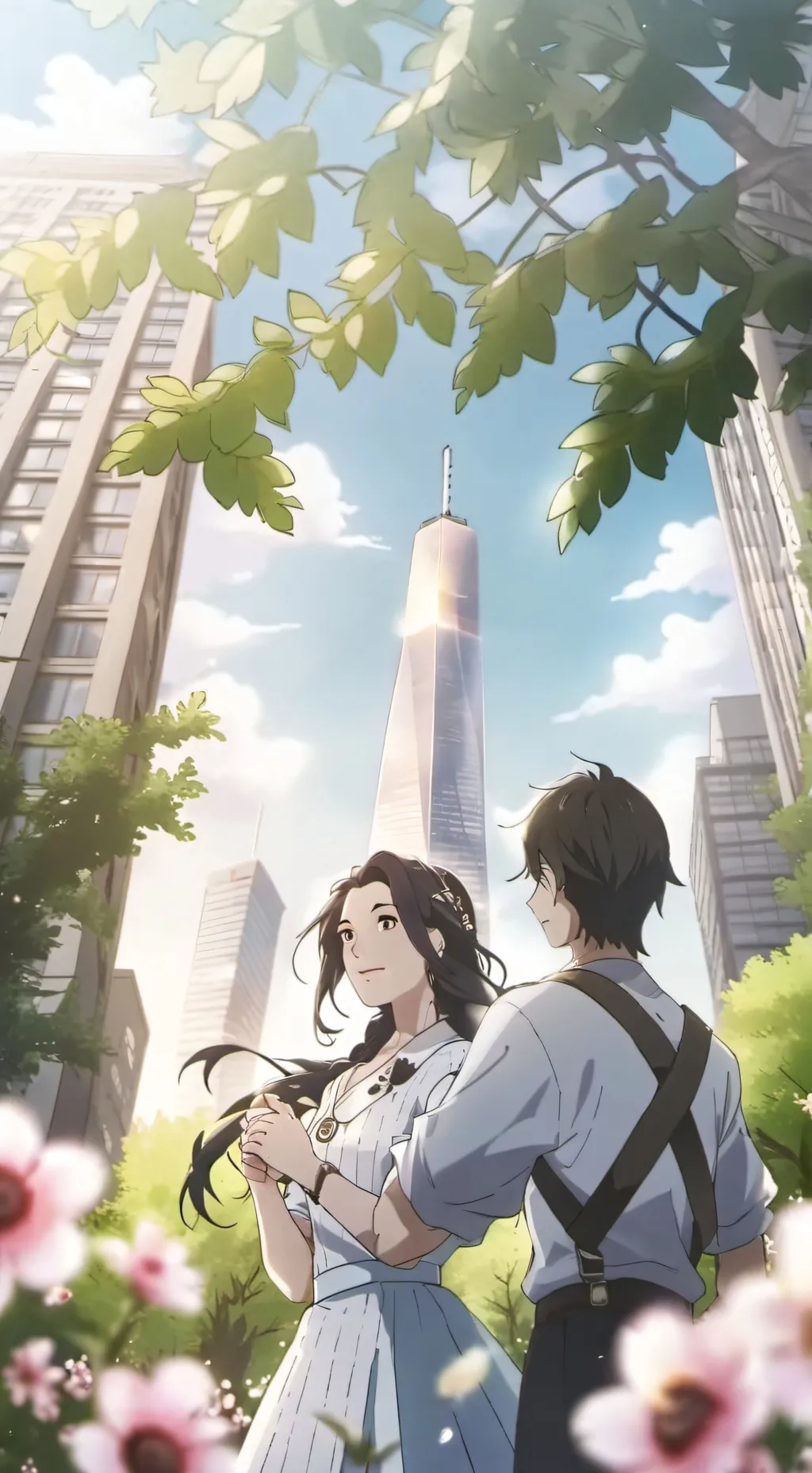 ai character: twin towers  background