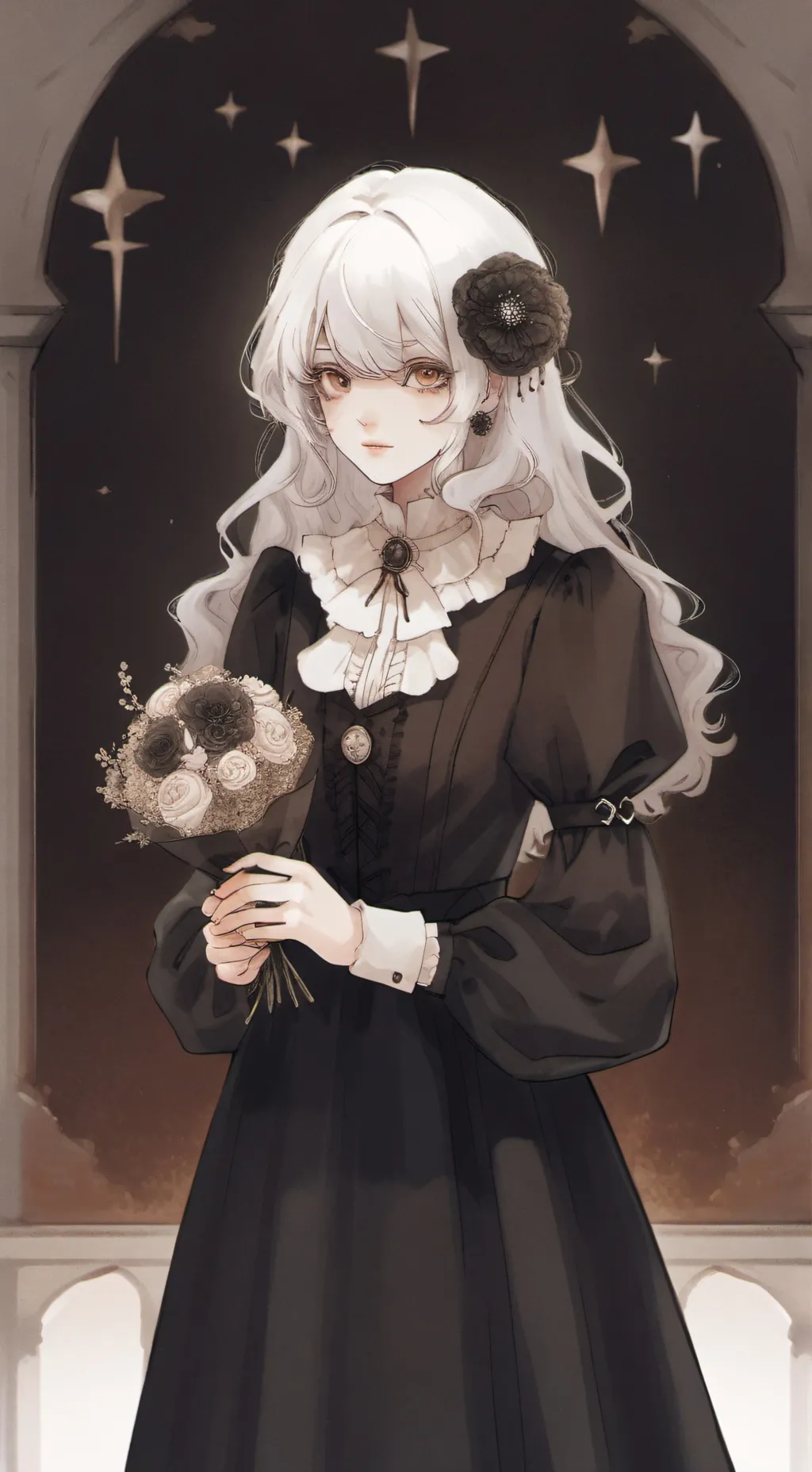 ai character: rose background
