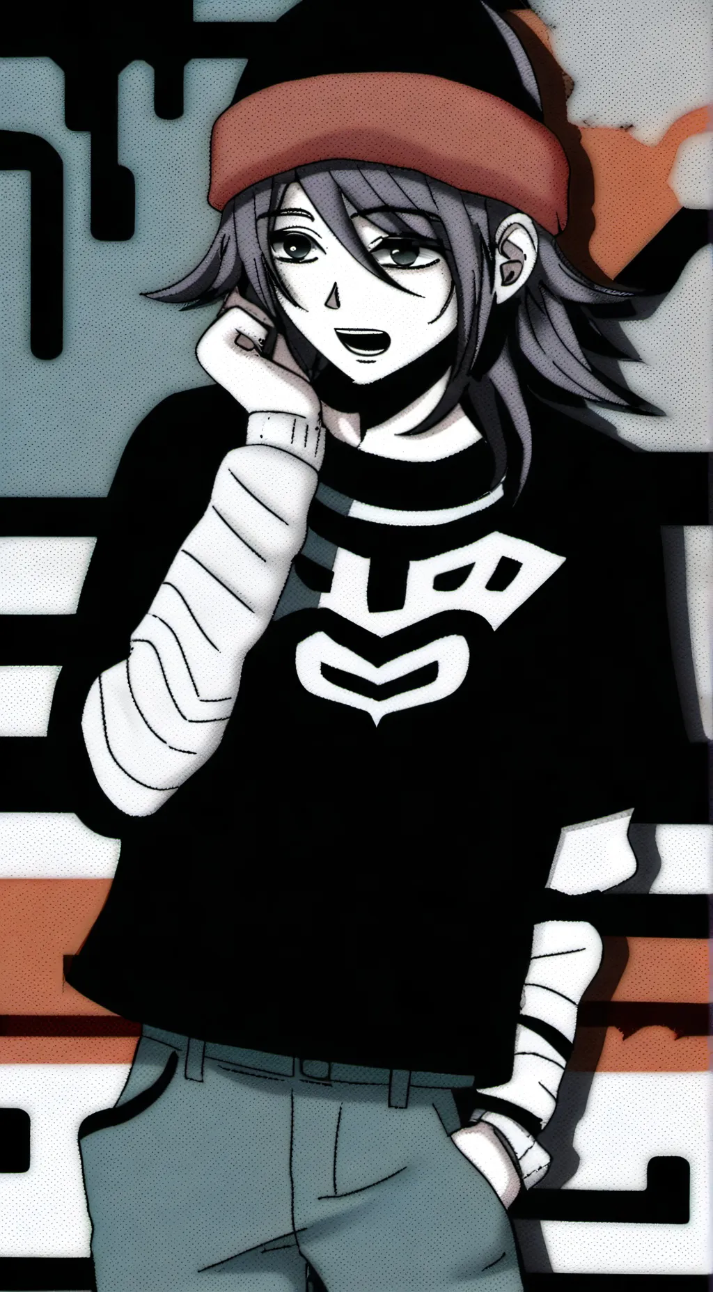 ai character: Kokichi  background
