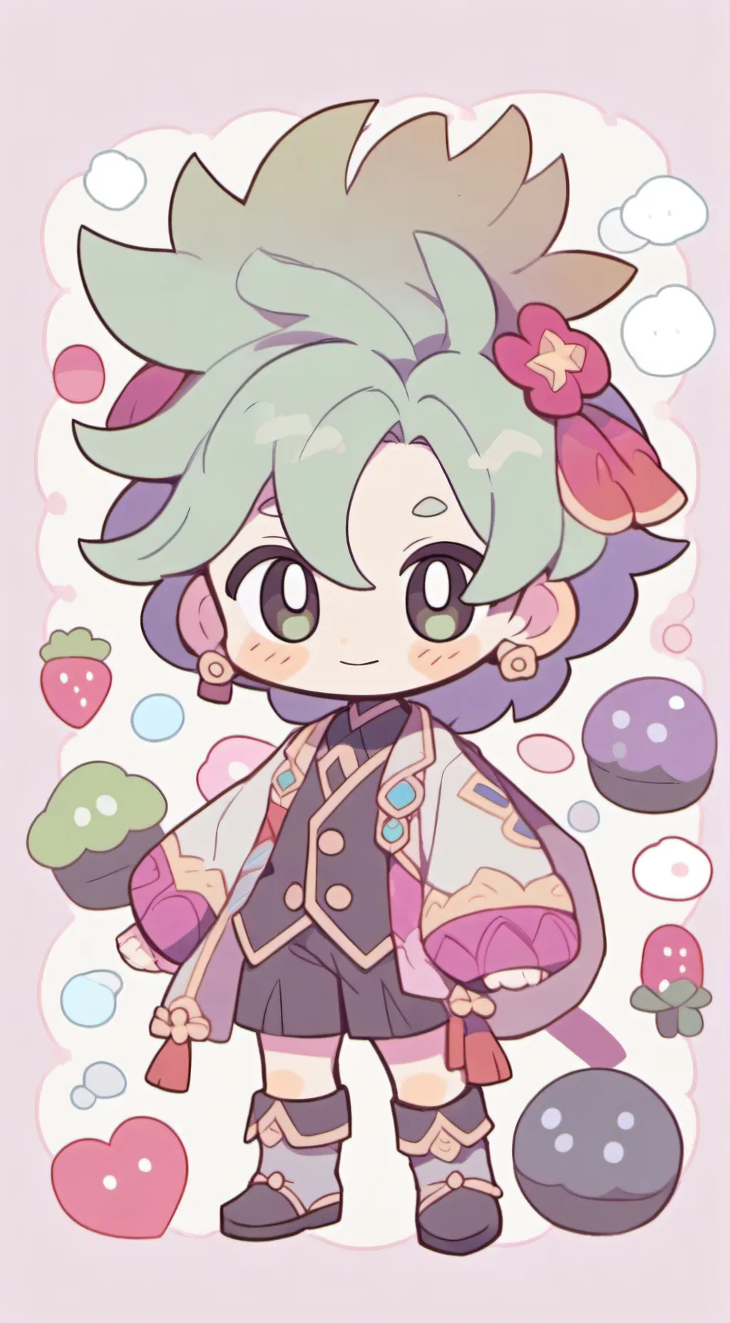 ai character: *🍓SPRØUT SEDDLY🍓* background