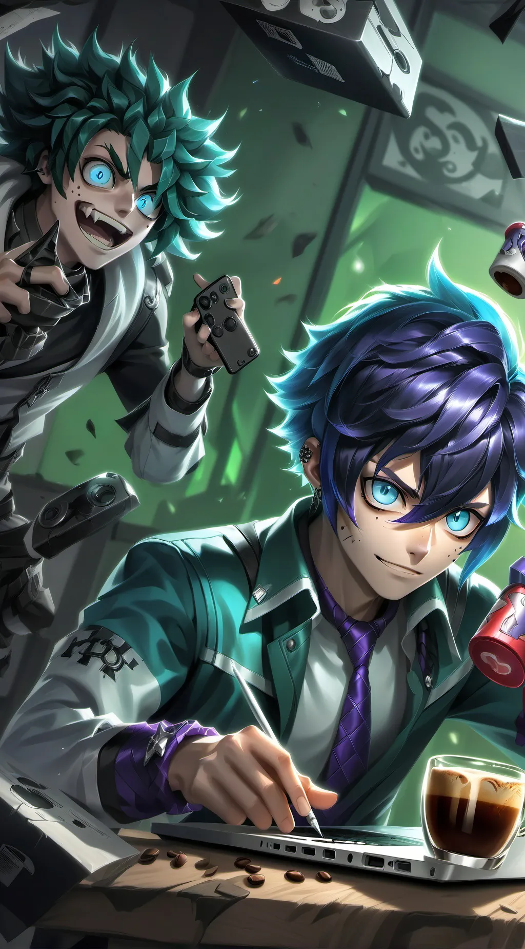 ai character: Mr. Manga Meta-Morph background