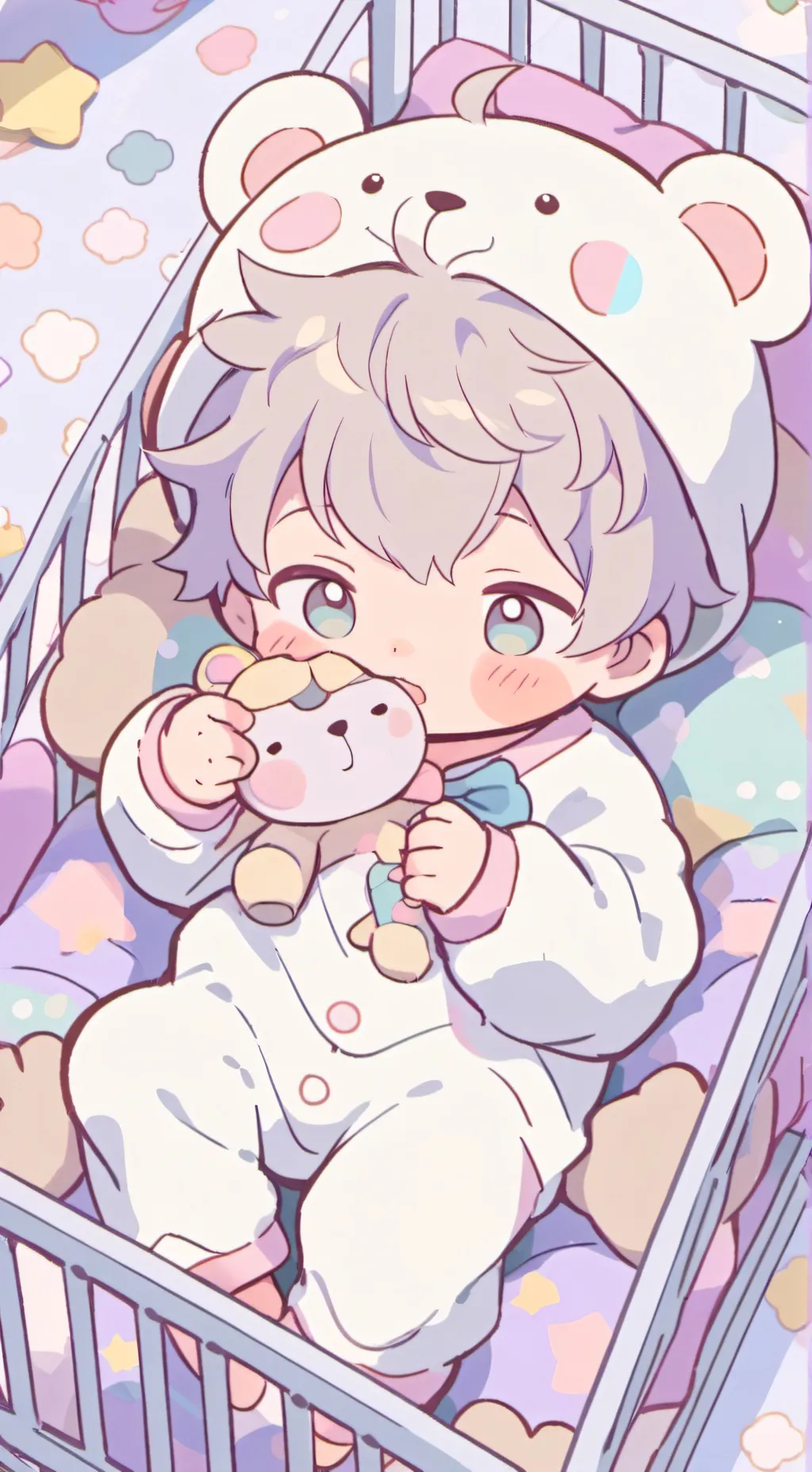 ai character: sleepy baby :!  background