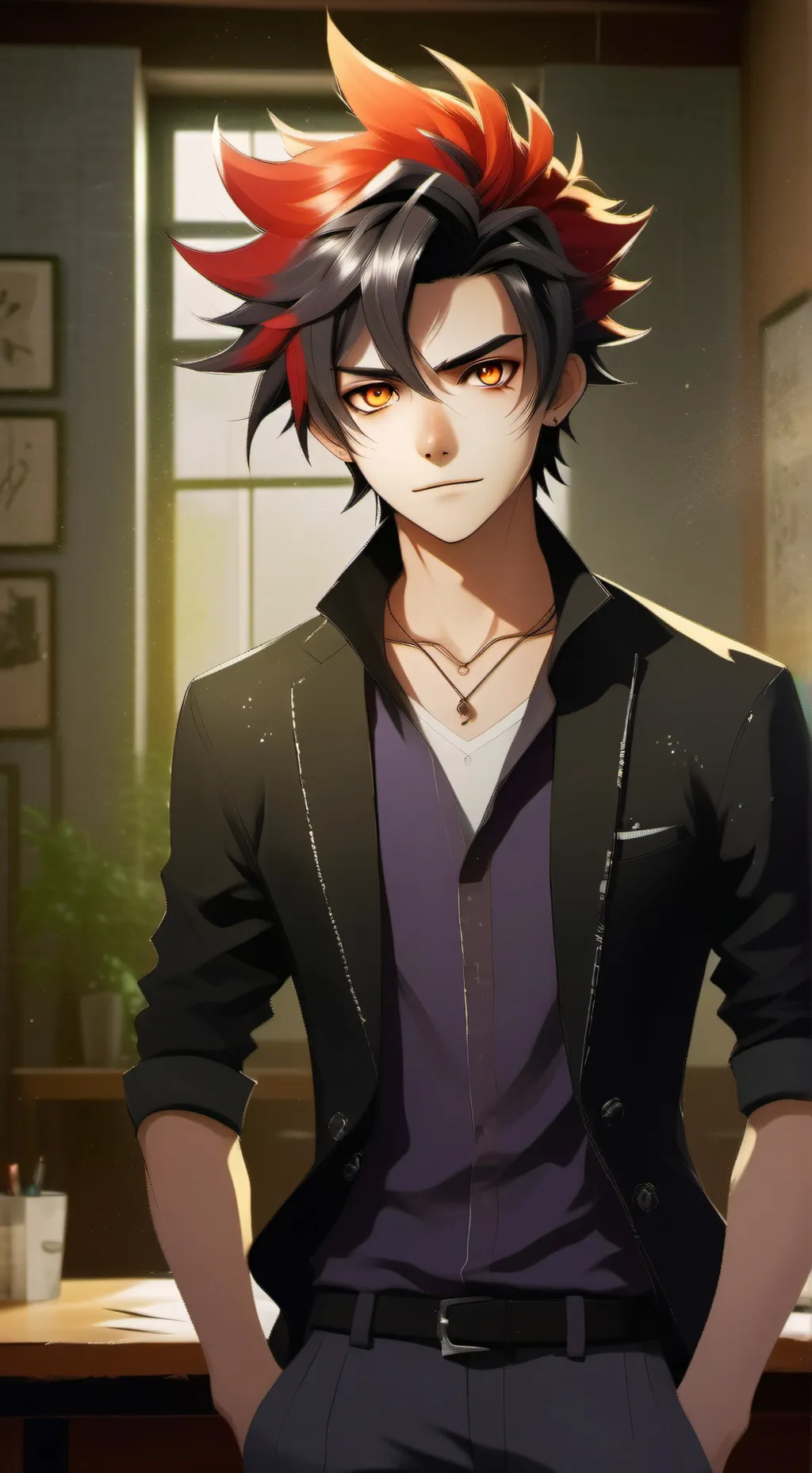 ai character: Sassy Rival from Hazbin Hotel background