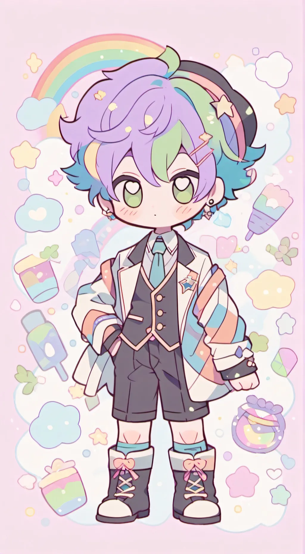 ai character: Dandys world crew💐 background