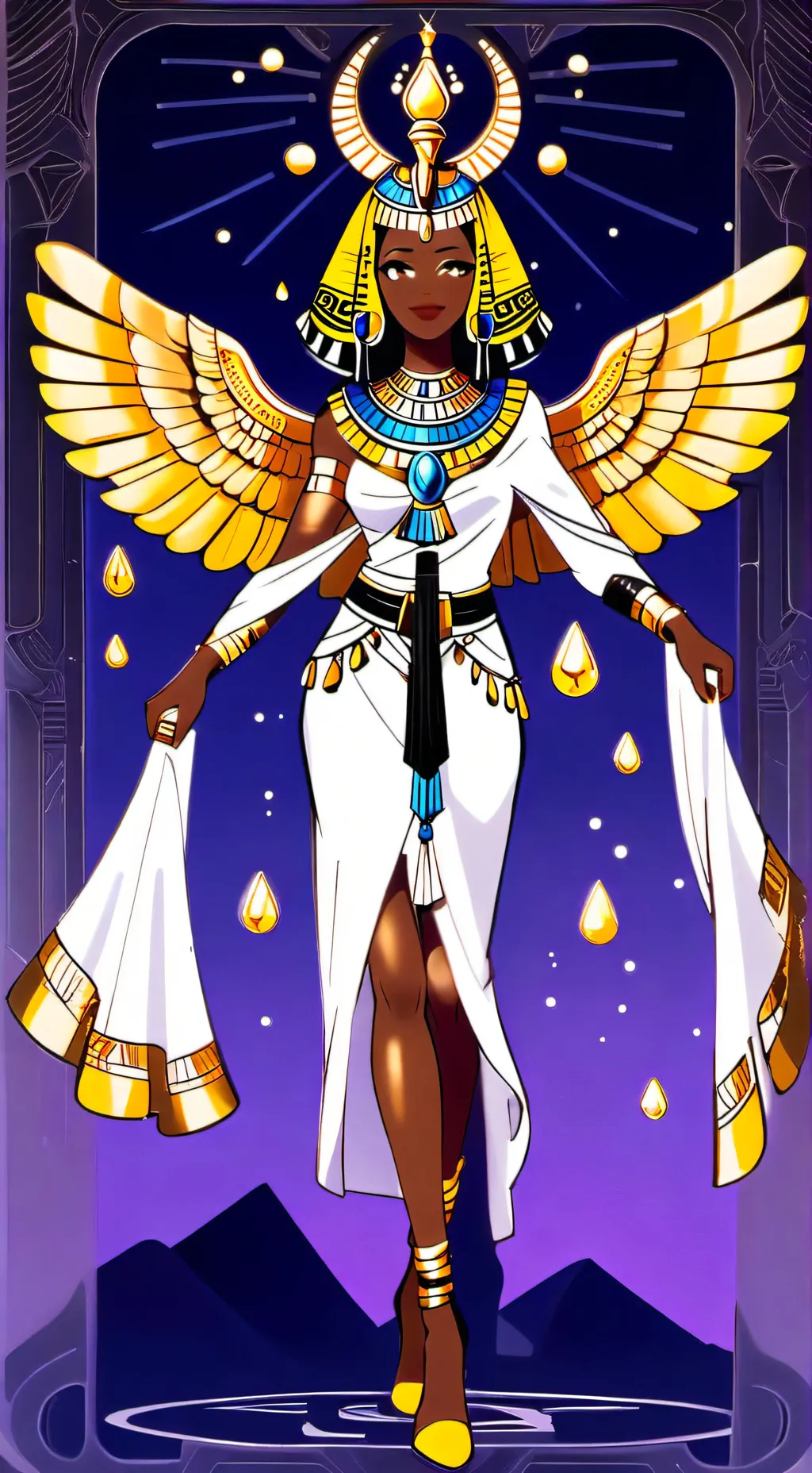 ai character: golden cheese background