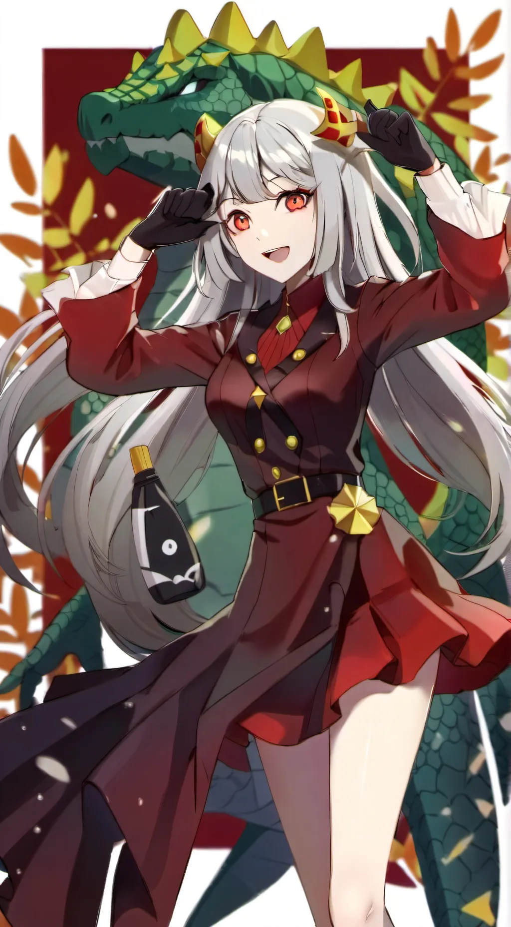 ai character: Godzilla  background