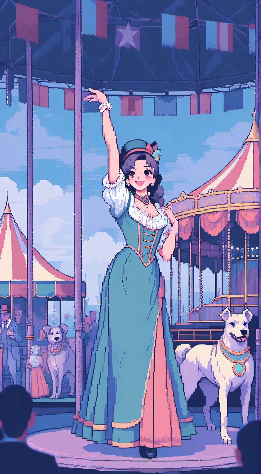 ai character: digital circus background