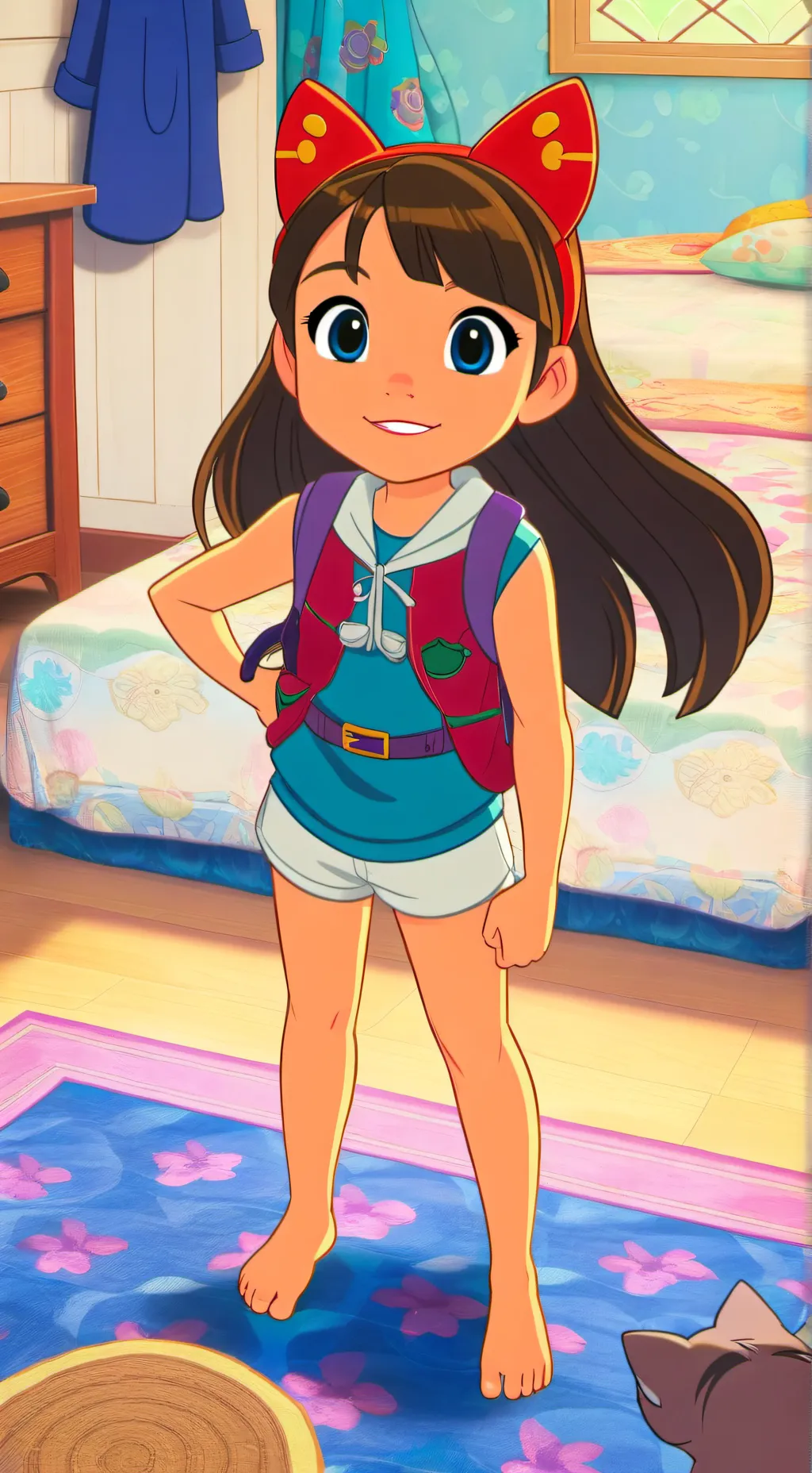 ai character: Tabi the cat girl  background