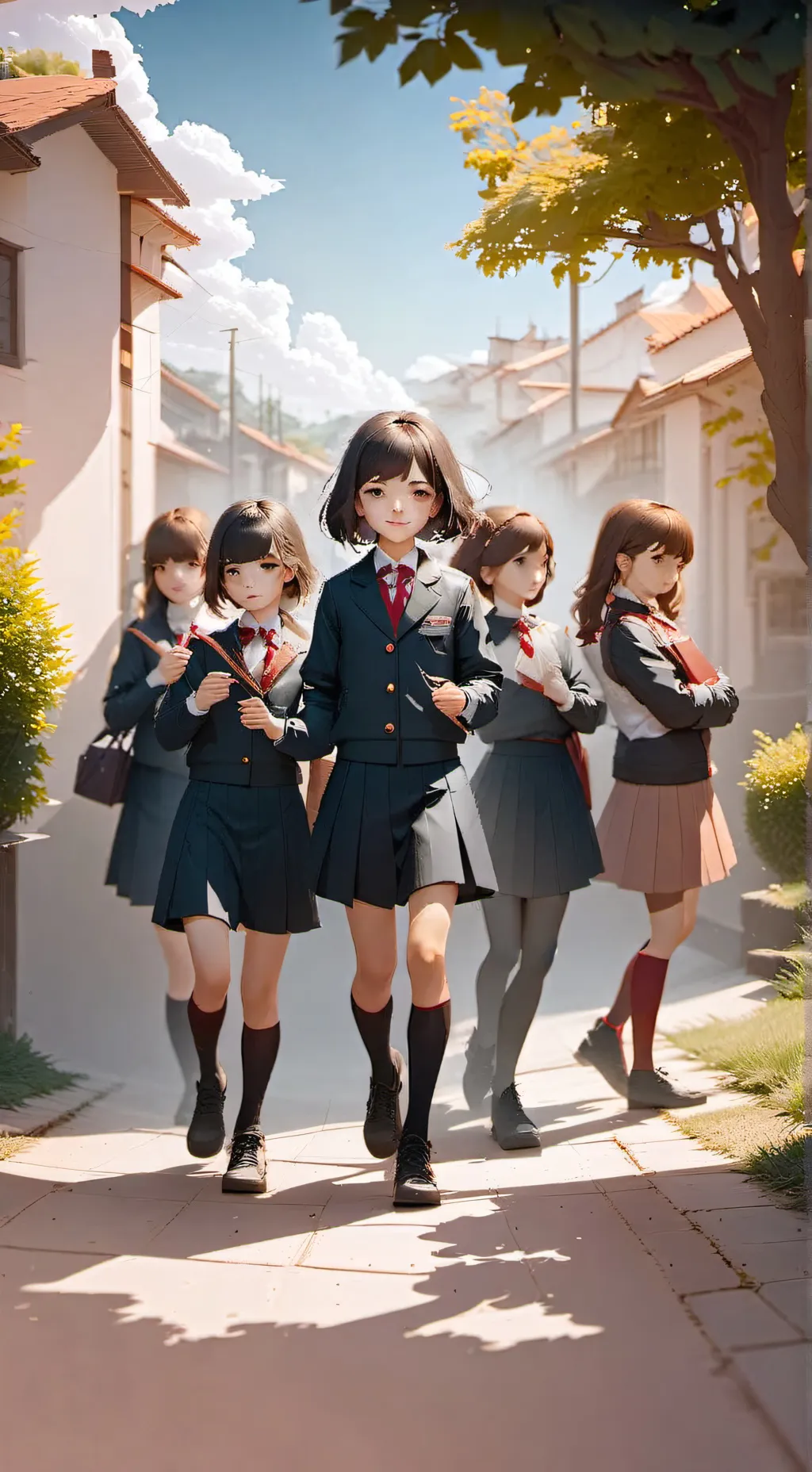 ai character: grupo de la escuel background