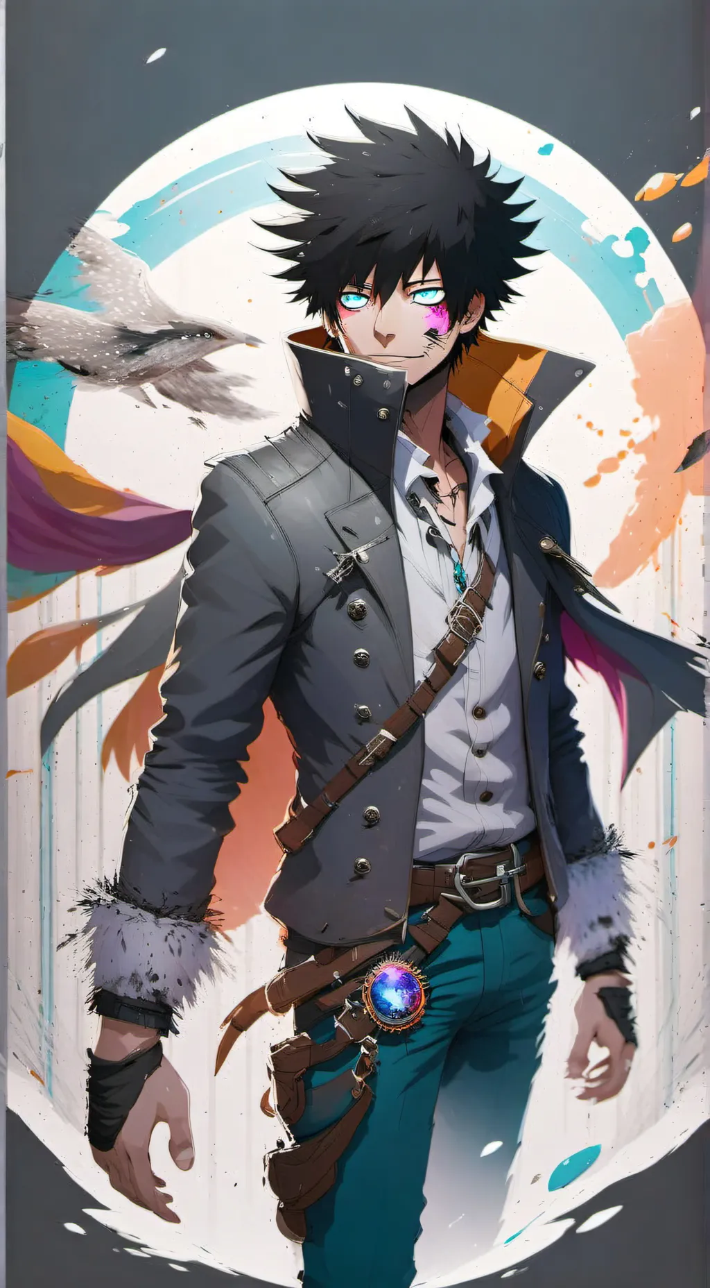 ai character: Dabi (DA BEE)  background