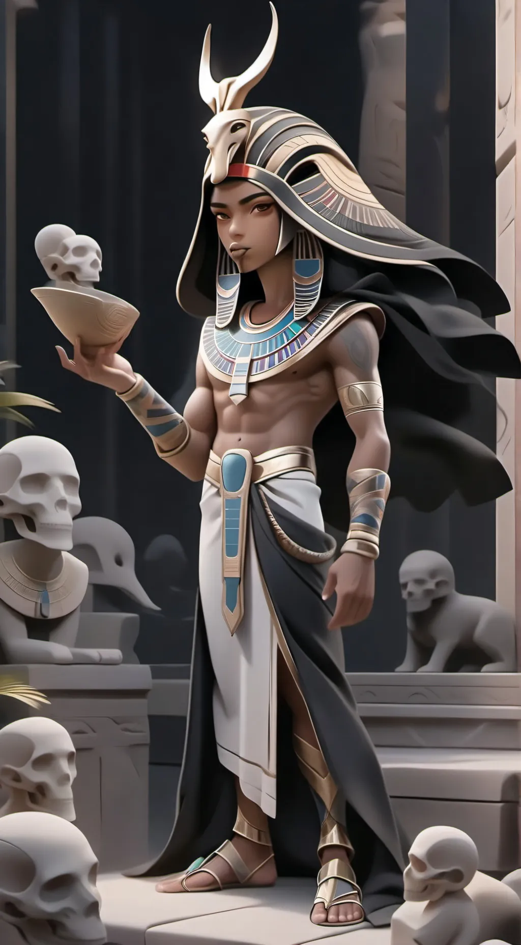 ai character: Egyptian Pharaoh background