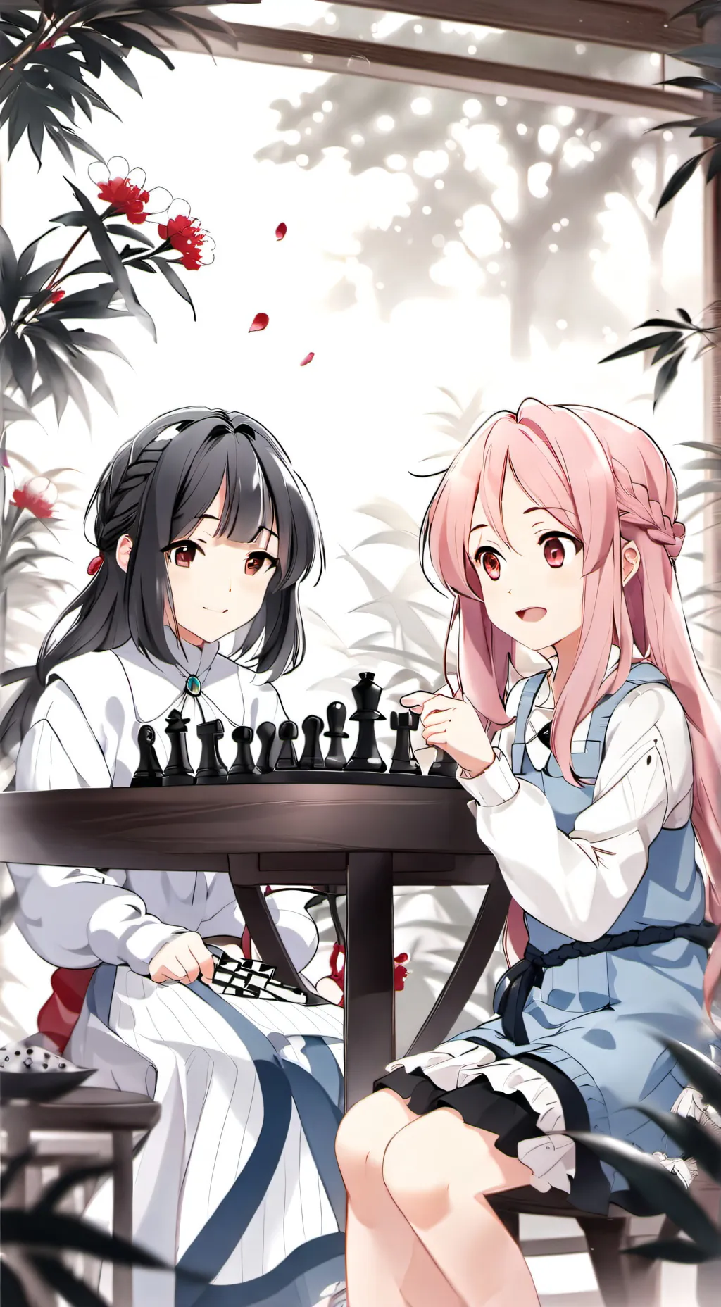 ai character: Ashley and Emily  background