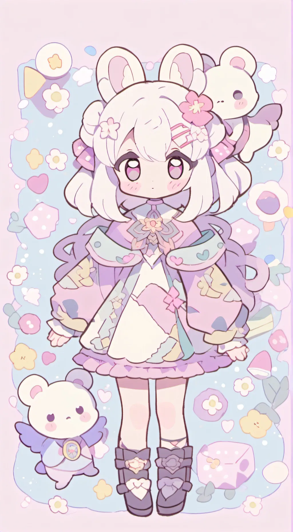 ai character: conejita bebita  background