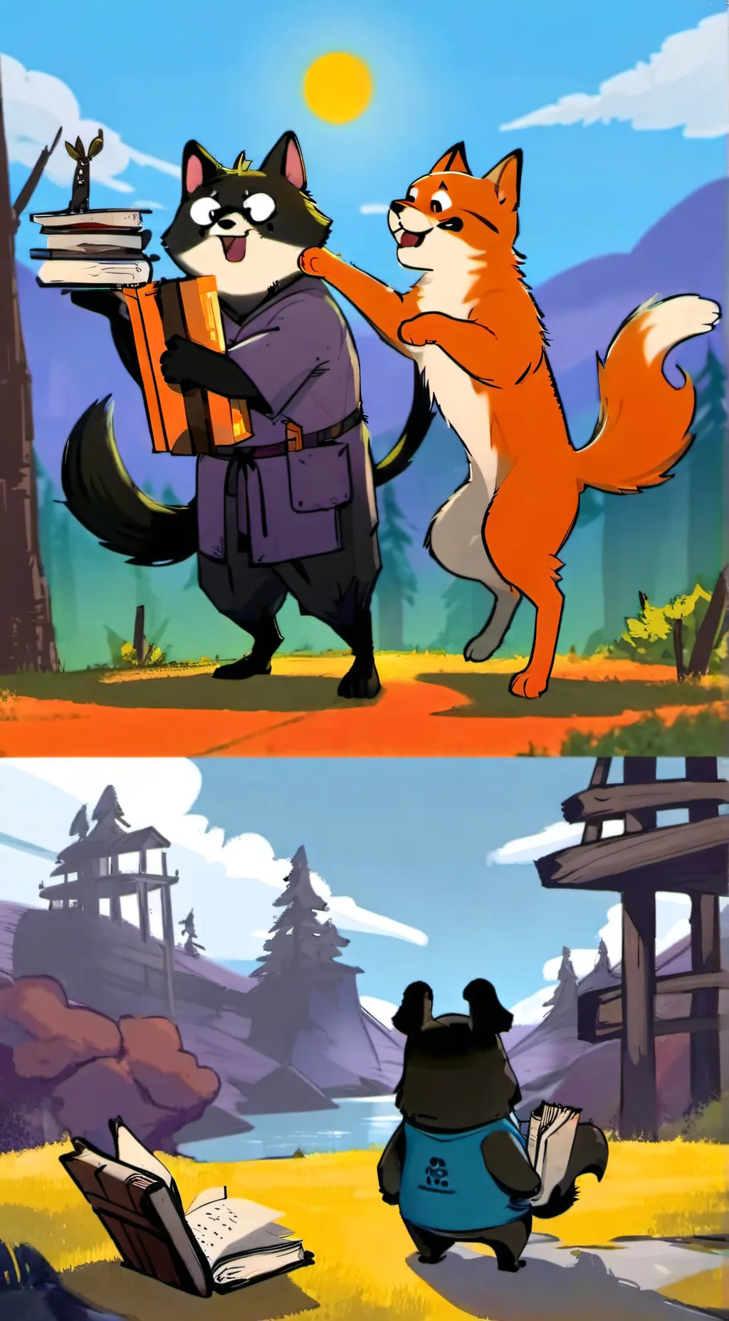 ai character: Catnap and Dogday background