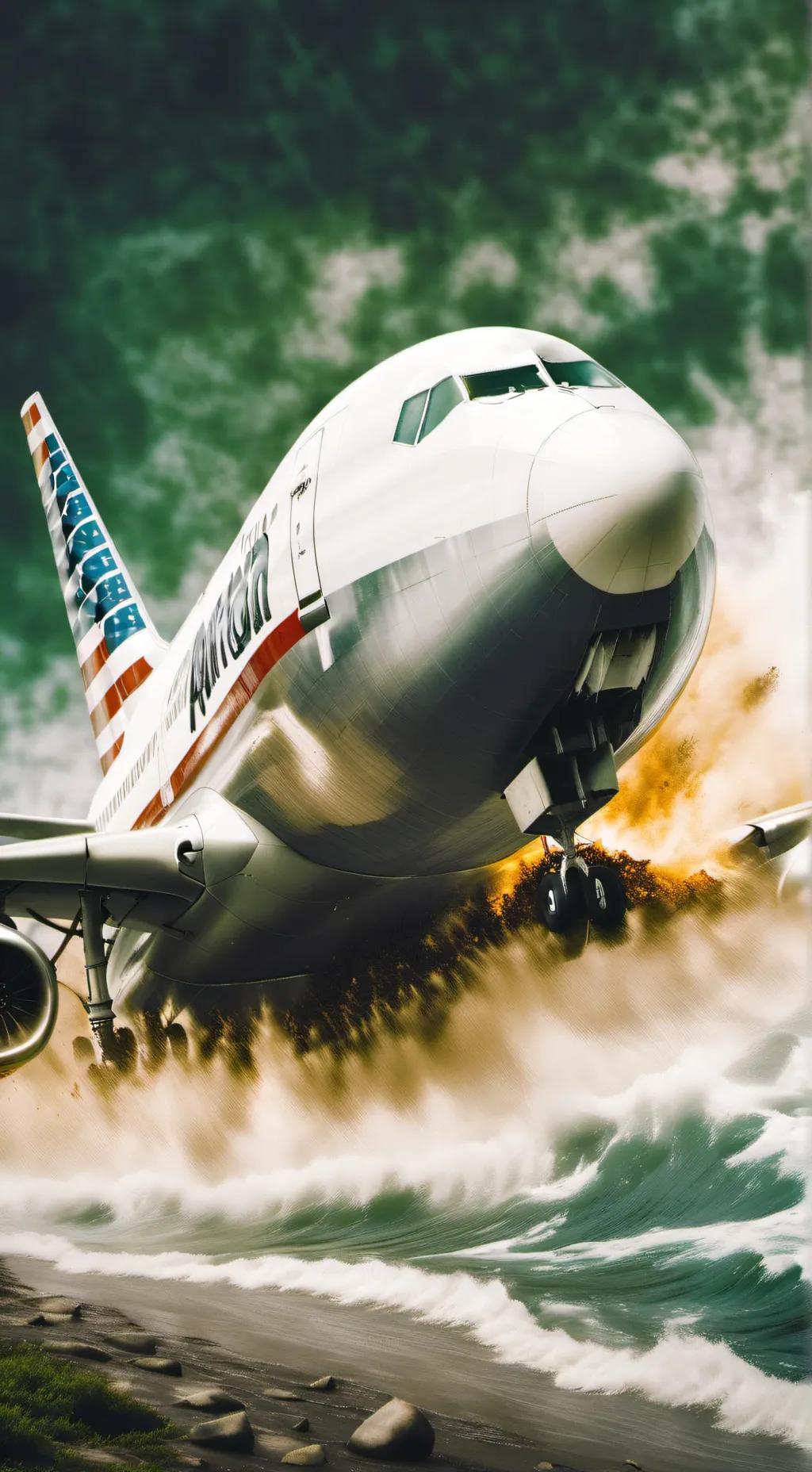 ai character: AA boeing 777 background