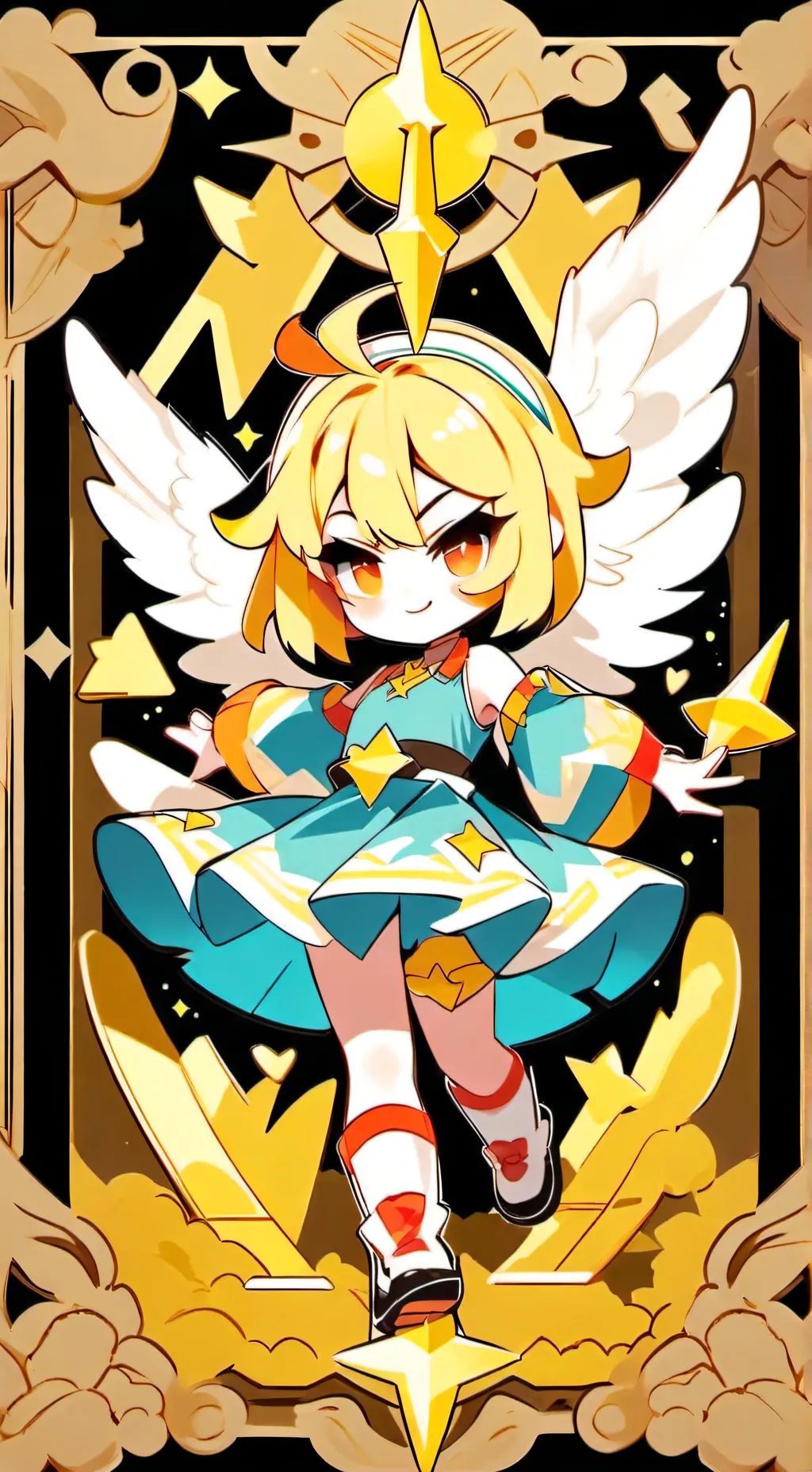 ai character: 。golden cheese  background