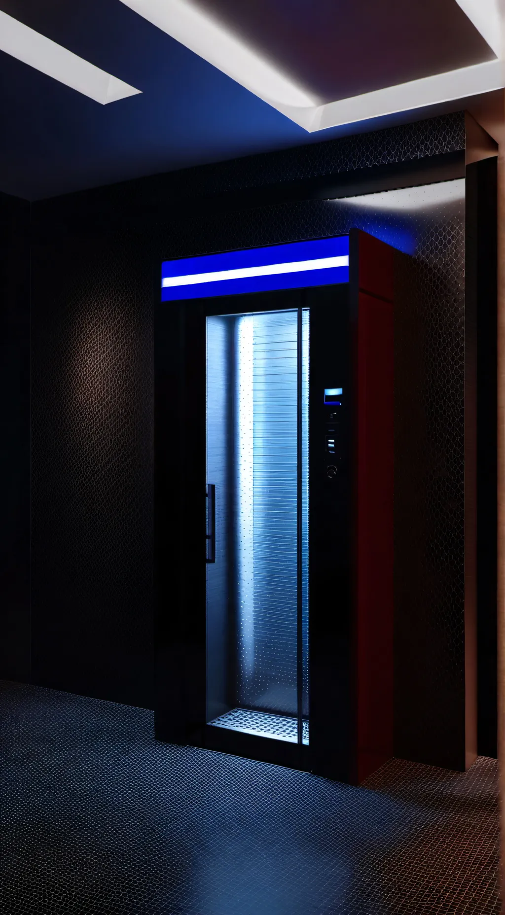 ai character: elevator of fun. background