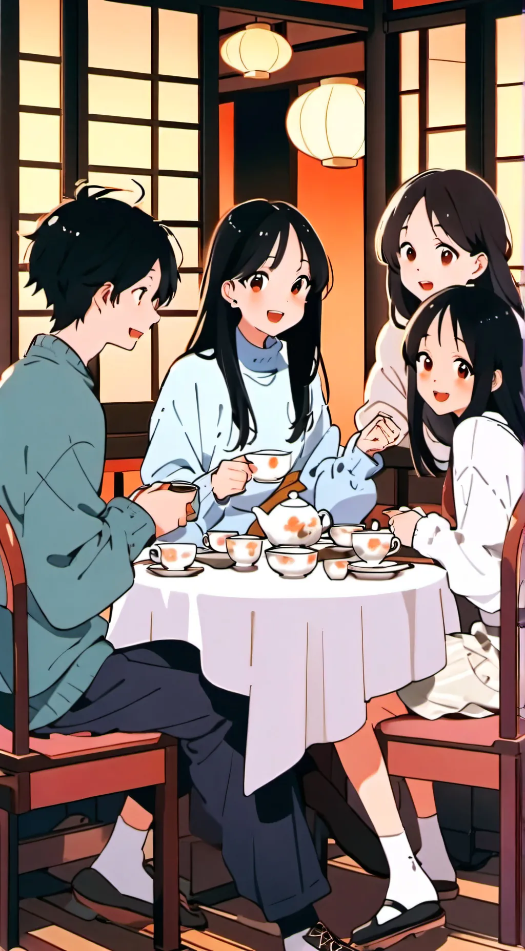 ai character: Friend group!  background