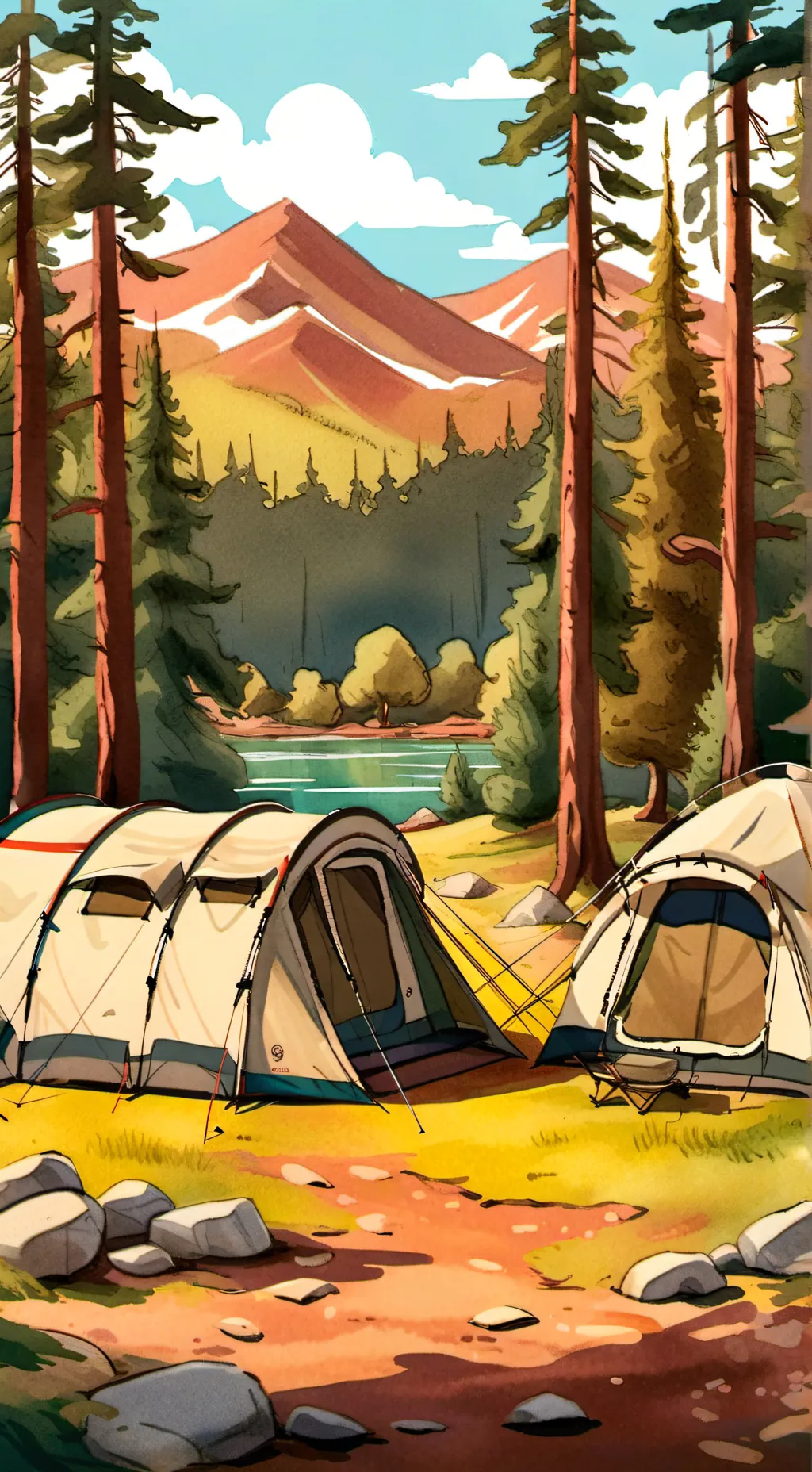 ai character: Camp géorgien background