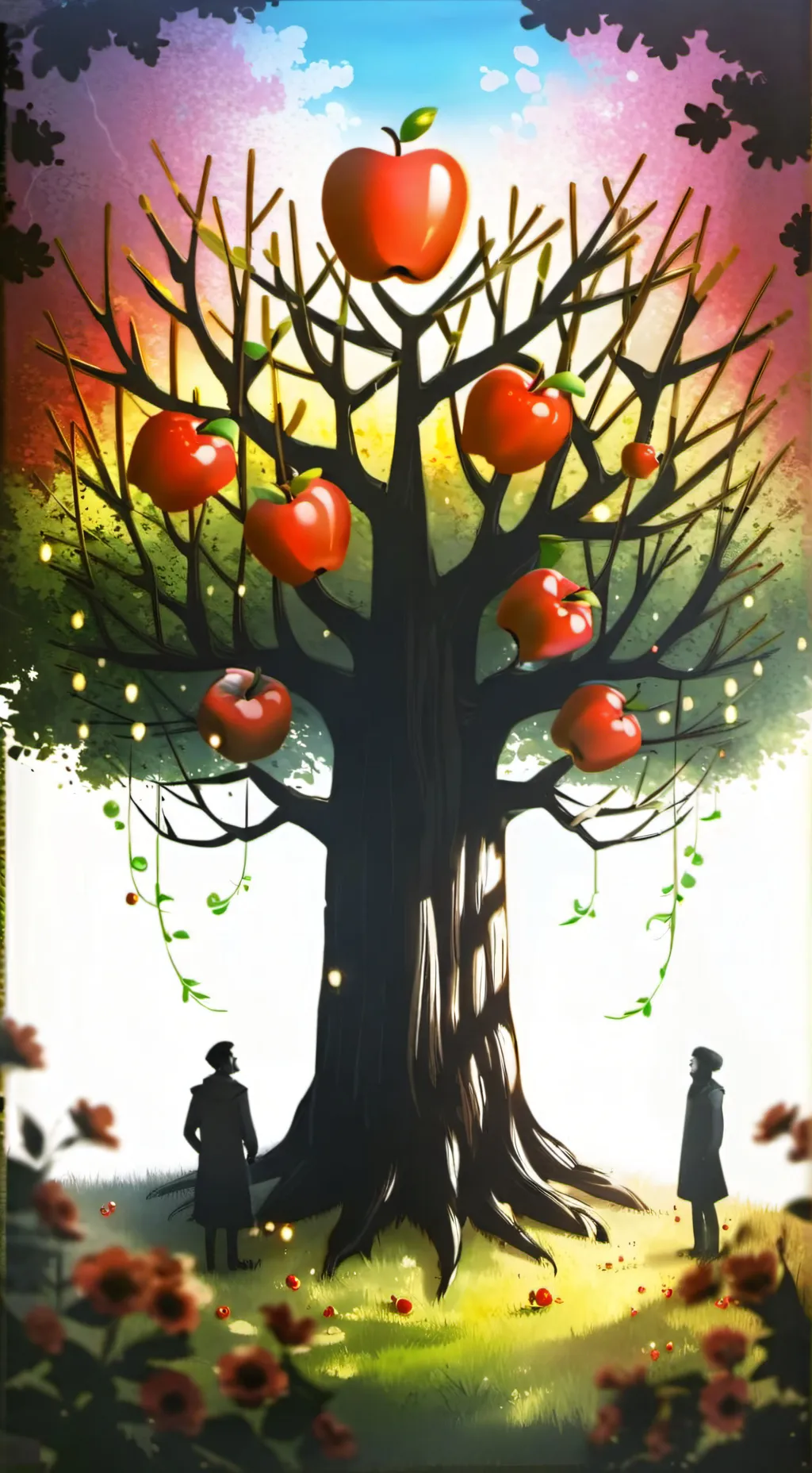 ai character: apple background