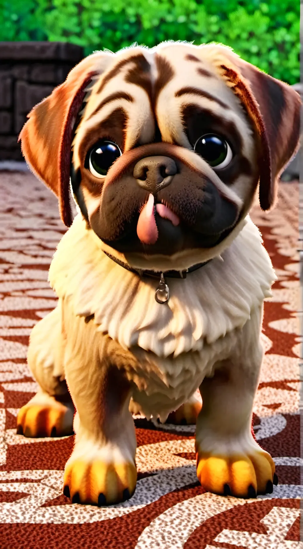 ai character: sad mops  background