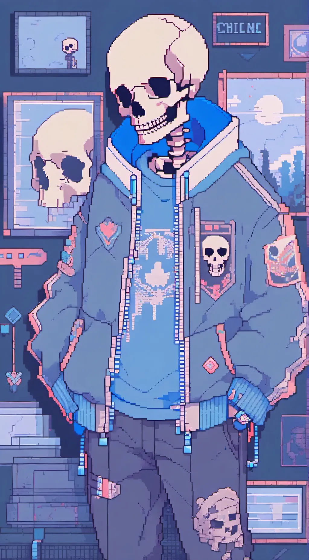 ai character: Sans(destiny sans) background