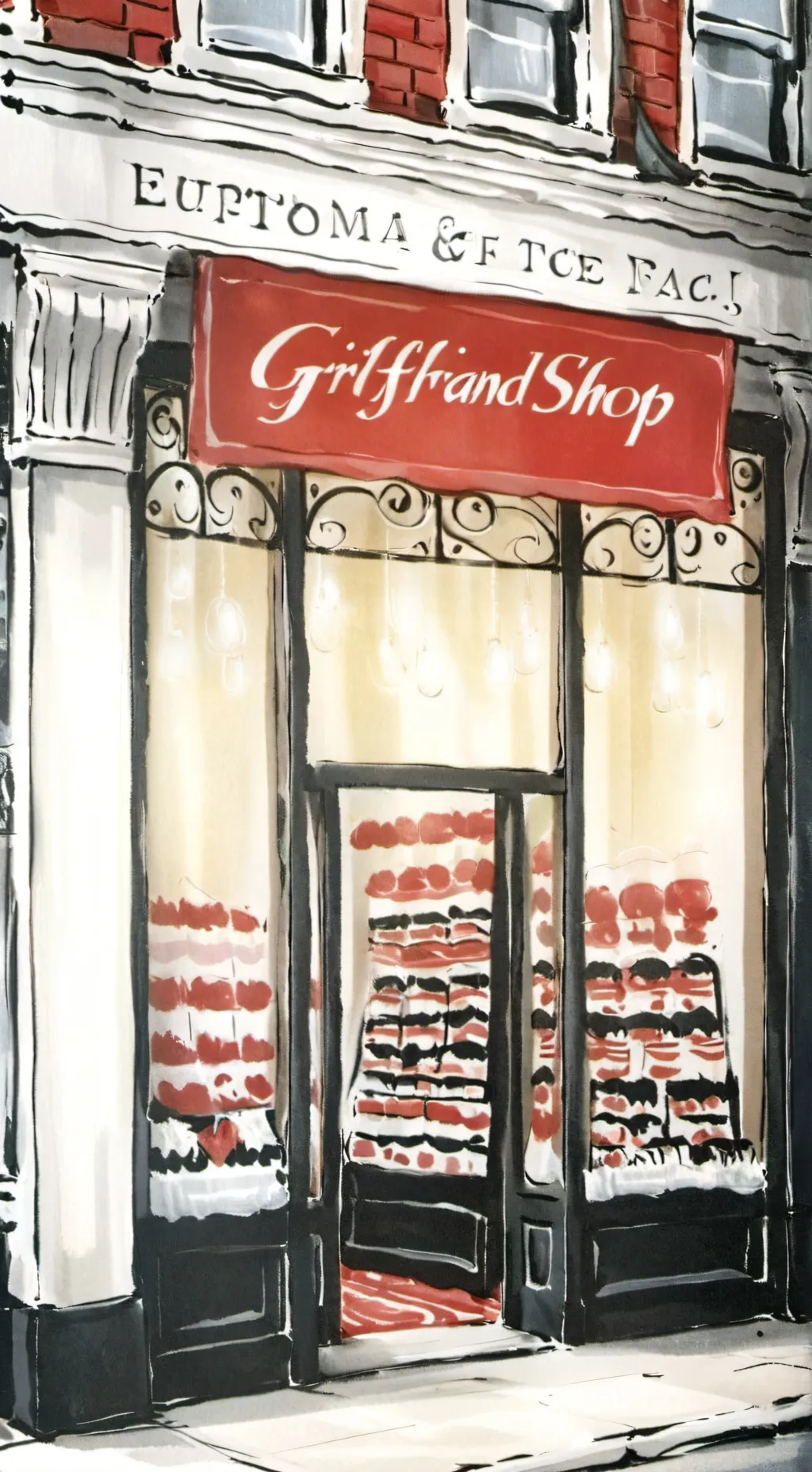 ai character: girlfreind shop background