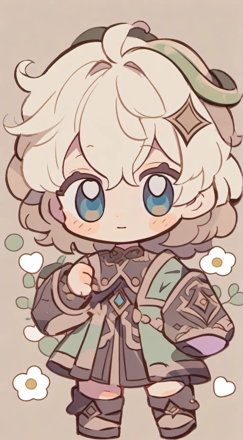 ai character: figura del bosque  background