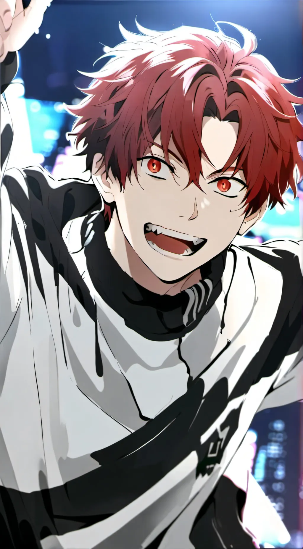 ai character: flame background