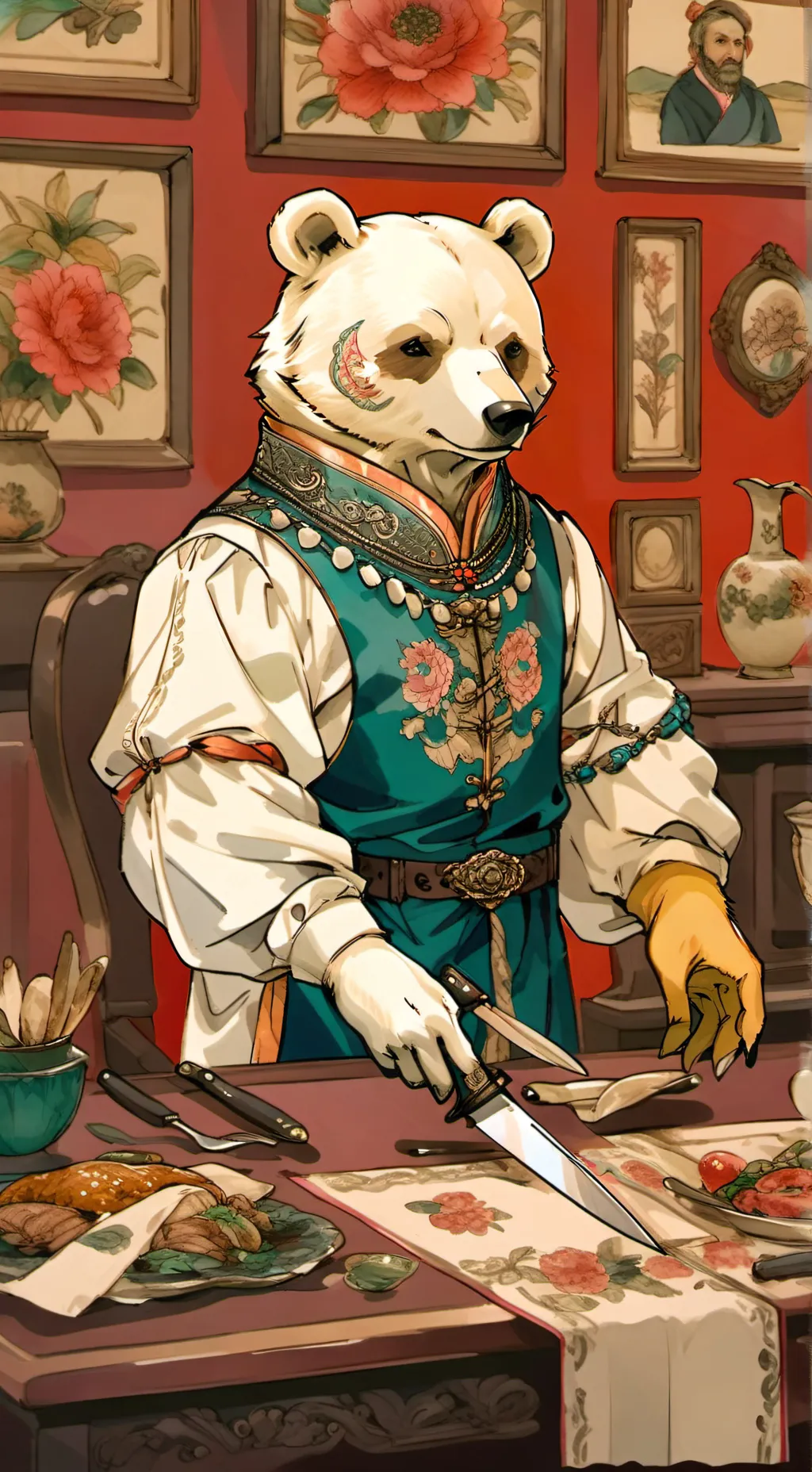 ai character: psycho bear background