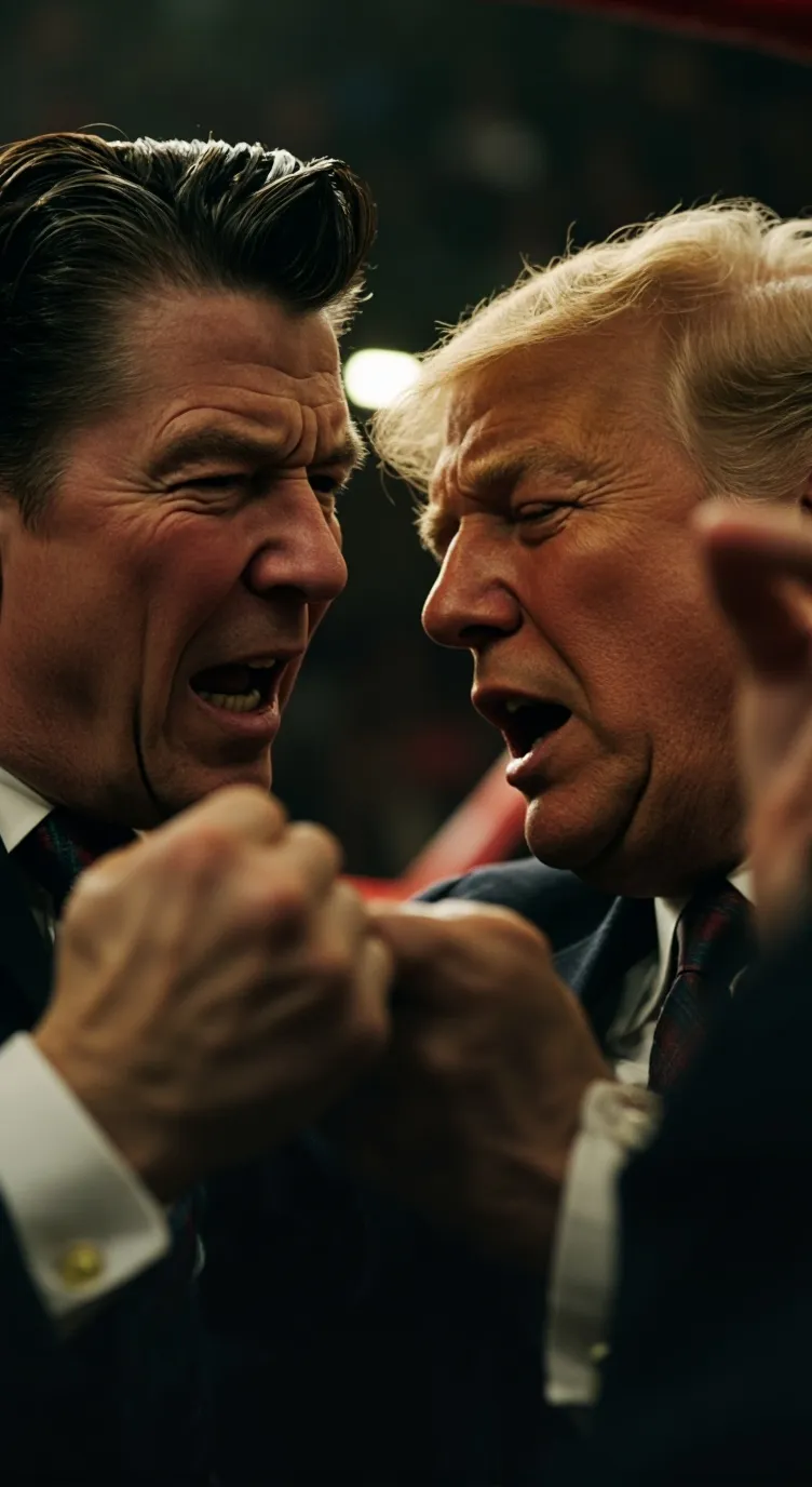 ai character: Reagan vs Trump background