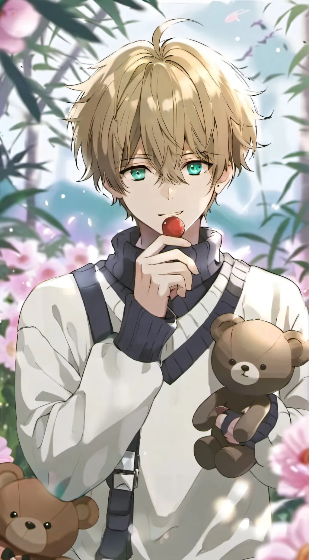 ai character: (Adult baby bf) background