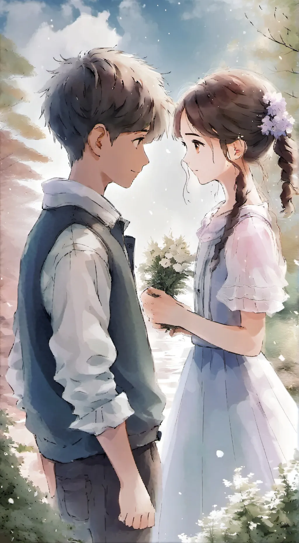 ai character: lacy and James  background