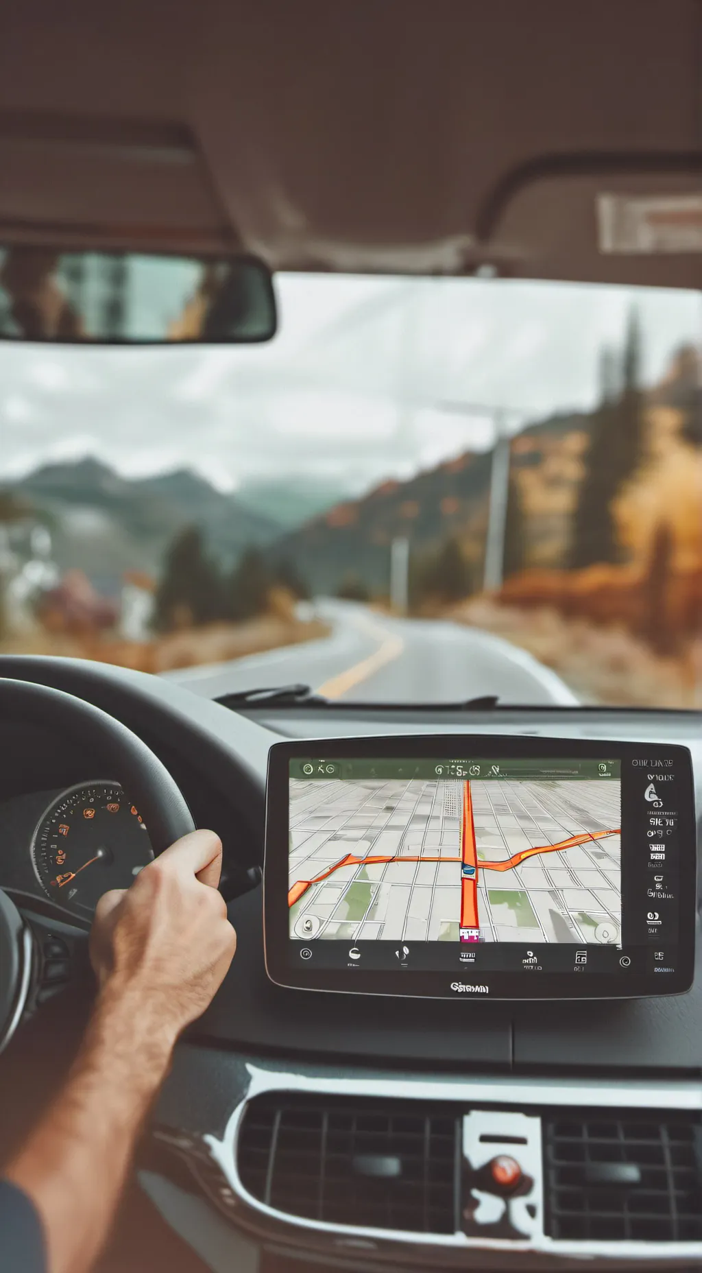 ai character: car journey  background