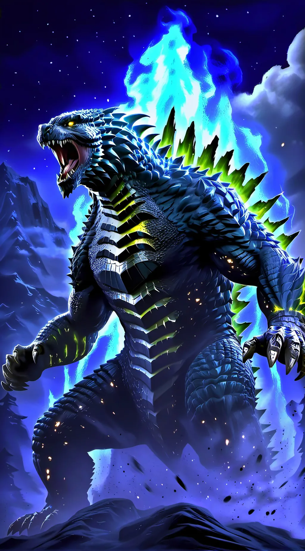 ai character: Godzilla background